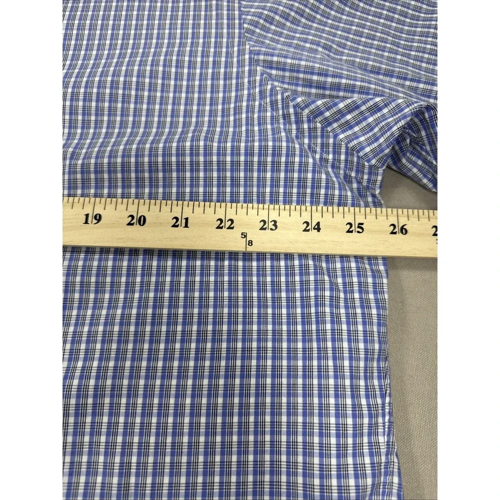 Vintage Ralph Lauren Shirt Men's 16.5 34/35 Blue Plaid Long Sleeve Cotton
